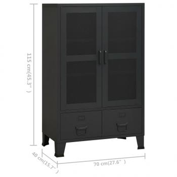 Lagerschrank Industrial Schwarz 70x40x115 cm Metall