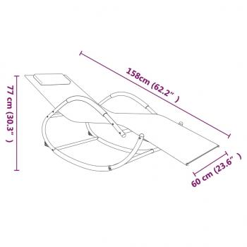 Schaukelliegen 2 Stk. Schwarz Stahl und Textilene