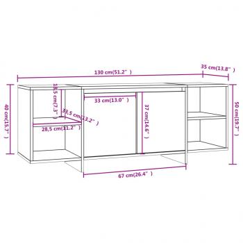 TV-Schrank Betongrau 130x35x50 cm Holzwerkstoff