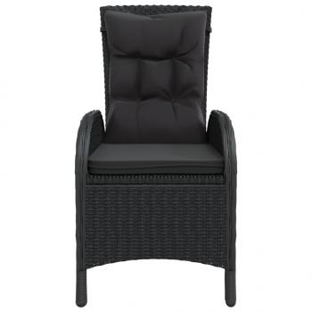 Gartenstühle 2 Stk. Poly Rattan Schwarz