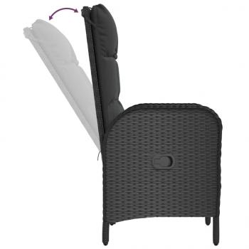 Gartenstühle 2 Stk. Poly Rattan Schwarz