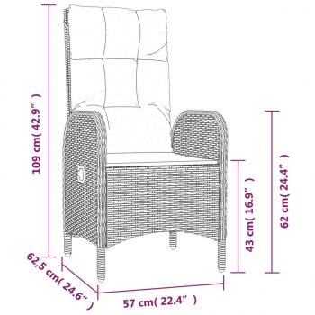 Gartenstühle 2 Stk. Poly Rattan Schwarz