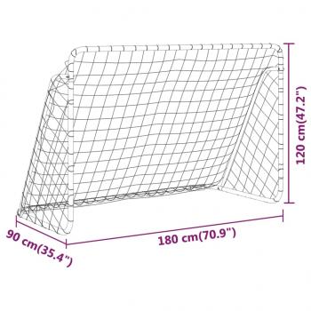 Fußballtor mit Netz Weiß 180x90x120 cm Stahl