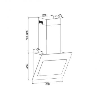 Amica KHF 665 650 S A+ Kopffreihaube, 60 cm breit, Abluft, Umluftbetrieb nachrüstbar, 10 Leistungsstufen, TouchSlider, schwarz