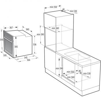 Gorenje BO6717E03X EEK: A Einbaubackofen, Nischenhöhe 60cm, 77L, AirFry, Dampffunktion, PerfectGrill, Dynamisches Kühlgebläse, Edelstahl Anti-Fingerprint