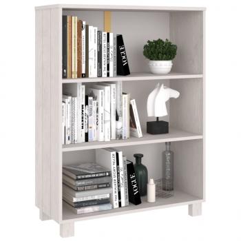 Bücherschrank HAMAR Weiß 85x35x112 cm Massivholz Kiefer