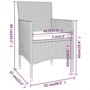 3-tlg. Garten-Essgruppe Poly Rattan Grau