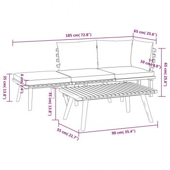 4-tlg. Garten-Lounge-Set mit Kissen Massivholz Akazie