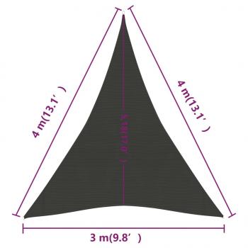 Sonnensegel 160 g/m² Anthrazit 3x4x4 m HDPE