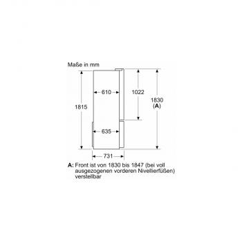 Bosch KFN96APEA Kühl-Gefrierkombination, 91cm breit, 605L, NoFrost, VitaFresh XXL, Home Connect, Antifingerprint, edelstahl