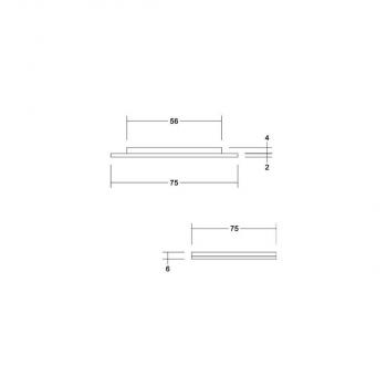 Brumberg X-FLAT LED-Einbau- / Anbaudownlight, 2,6W, 185lm, 3000K, chrom (12164023)