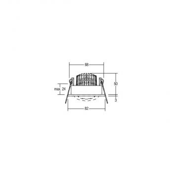 Brumberg LED-Einbaustrahlerset IP65 Phasenabschnitt dimmbar, 6W, 650lm, 3000K, titan matt (39353643)