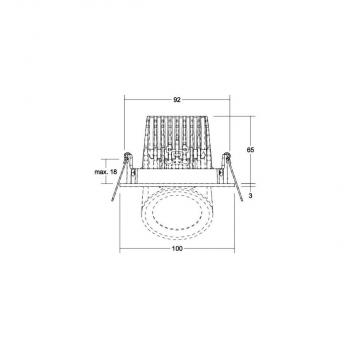 Brumberg LED-Einbaustrahler, 13W, 1320lm, 3000K, weiß (12401073)