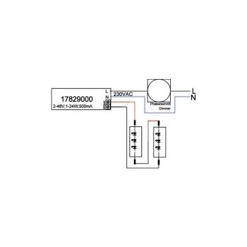 Brumberg LED-Konverter 500 mA Phasenabschnitt dimmbar, 1-24W (17829010)