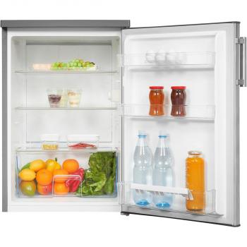 Exquisit KS16-V-H-010E Standkühlschrank, 56 cm breit, 133 L, Thermostat-Beleuchtung, inoxlook