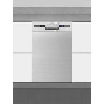 Exquisit EGSP9309-EF-030E Teilintegrierter Geschirrspüler, 45 cm breit, 9 Maßgedecke, Power+, 7 Programme, ECO, Startzeitvorwahl, Edelstahl