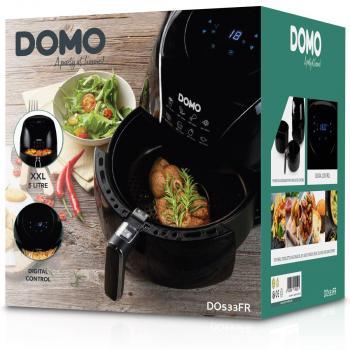 DOMO DO533FR Heißluft-Fritteuse, 2000W, 80% weniger Fett, 5,5L, 1,5kg, Timer, Überhitzungsschutz, schwarz