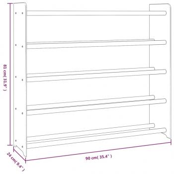 Schuhregal Braun 90x24x81 cm Holzwerkstoff