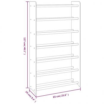 Schuhregal Braun 65x24x117 cm Holzwerkstoff