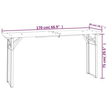 3-tlg. Biertisch-Set Klappbar Massivholz Tanne