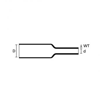 Hellermann HIS-3-12/4-PEX-BK Warmschrumpfschlauch, 3:1 (12/4 mm), 5 m, schwarz