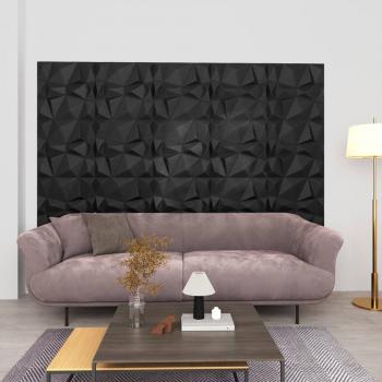 ARDEBO.de - 3D-Wandpaneele 48 Stk. 50x50 cm Diamant Schwarz 12 m²