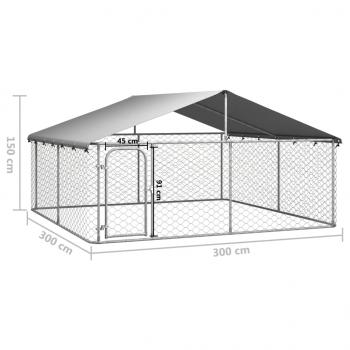 Outdoor-Hundezwinger mit Dach 300x300x150 cm