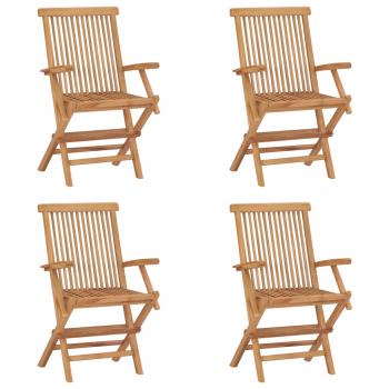 ARDEBO.de - Klappbare Gartenstühle 4 Stk. Massivholz Teak