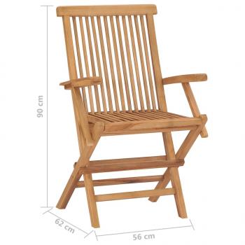 Klappbare Gartenstühle 4 Stk. Massivholz Teak