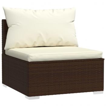 12-tlg. Garten-Lounge-Set mit Kissen Poly Rattan Braun