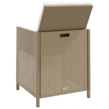 Gartenstühle mit Kissen 4 Stk. Poly Rattan Beige