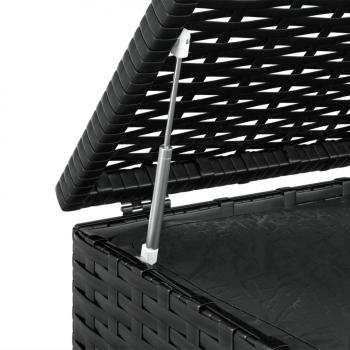 Garten-Kissenbox PE Rattan 100x49x103,5 cm Schwarz