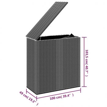 Garten-Kissenbox PE Rattan 100x49x103,5 cm Braun