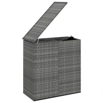 Garten-Kissenbox PE Rattan 100x49x103,5 cm Grau