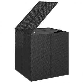 Garten-Kissenbox PE Rattan 100x97,5x104 cm Schwarz