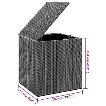 Garten-Kissenbox PE Rattan 100x97,5x104 cm Braun