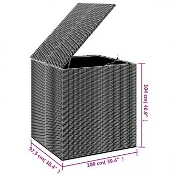 Garten-Kissenbox PE Rattan 100x97,5x104 cm Grau