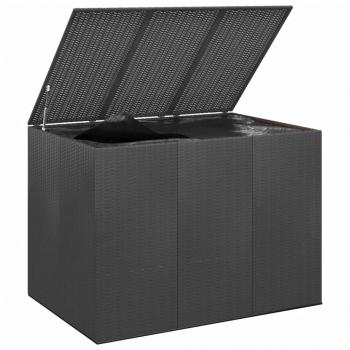 Garten-Kissenbox PE Rattan 145x100x103 cm Schwarz