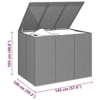 Garten-Kissenbox PE Rattan 145x100x103 cm Braun