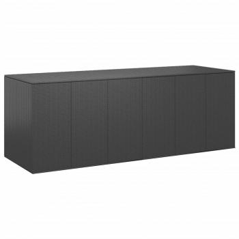 ARDEBO.de - Garten-Kissenbox PE Rattan 291x100,5x104 cm Schwarz