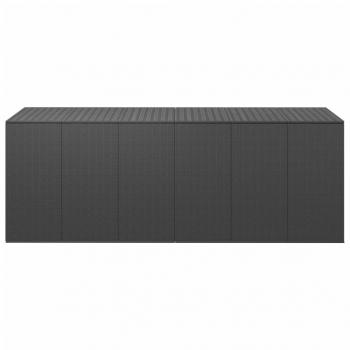 Garten-Kissenbox PE Rattan 291x100,5x104 cm Schwarz