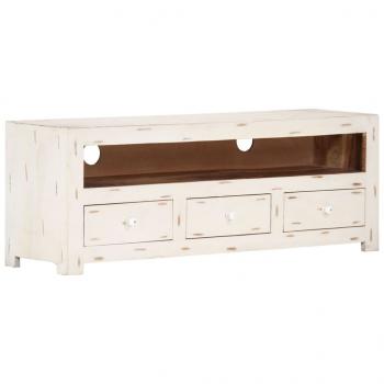 TV-Schrank Massivholz Akazie 110x30x40 cm Weiß