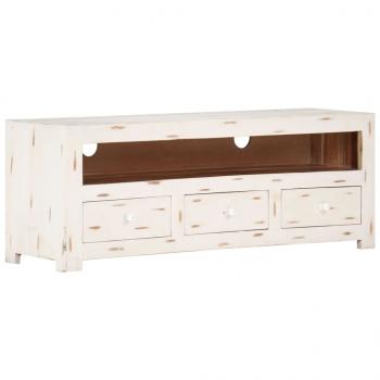 TV-Schrank Massivholz Akazie 110x30x40 cm Weiß