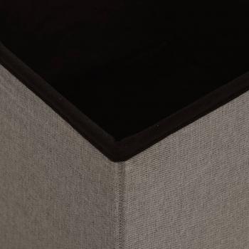 Hocker mit Stauraum Taupe Leinenoptik