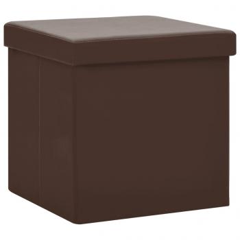 Hocker mit Stauraum 2 Stk. Braun PVC