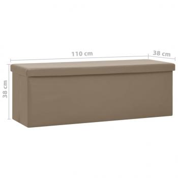 Faltbare Sitzbank mit Stauraum Cappuccino-Braun PVC