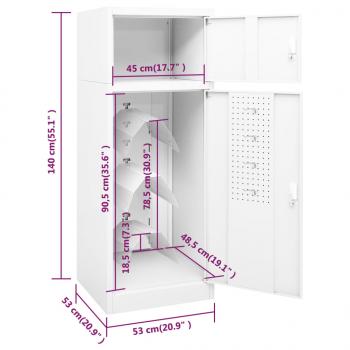 Sattelschrank Weiß 53x53x140 cm Stahl   