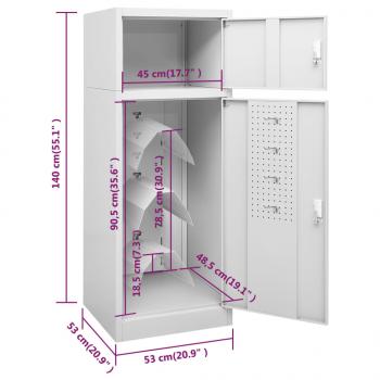 Sattelschrank Hellgrau 53x53x140 cm Stahl   