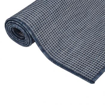 Outdoor-Teppich Flachgewebe 100x200 cm Blau