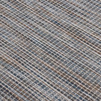 Outdoor-Teppich Flachgewebe 100x200 cm Braun und Blau